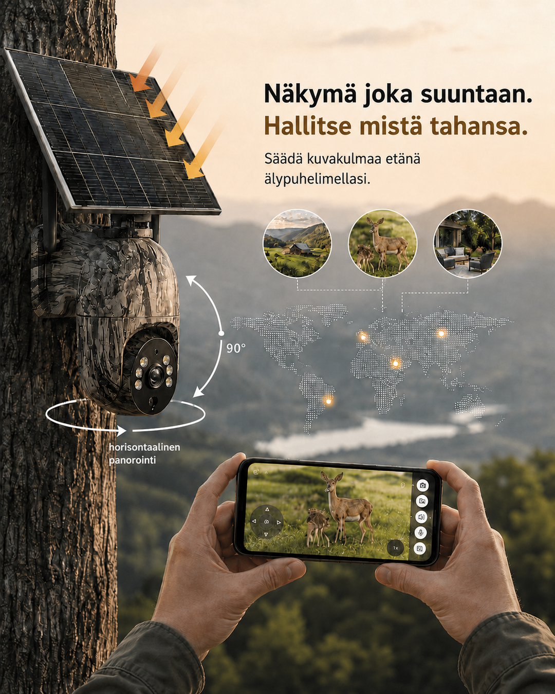 Solar-Powered Wireless Security Camera with 4G LTE or Wi-Fi, 2K, PTZ, Night Vision 6