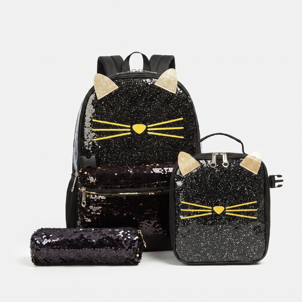 3-Piece Animal Motif Childs Backpack Set - Purrisa