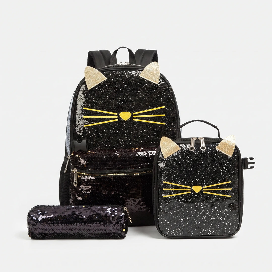 3-Piece Animal Motif Childs Backpack Set - Purrisa