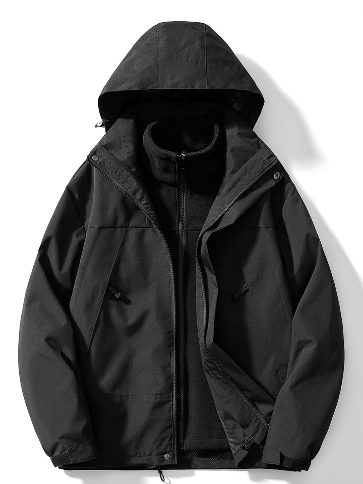 Women's 3-in-1 Waterproof Windproof Outdoor Jacket with Removable Fleece Liner 2
