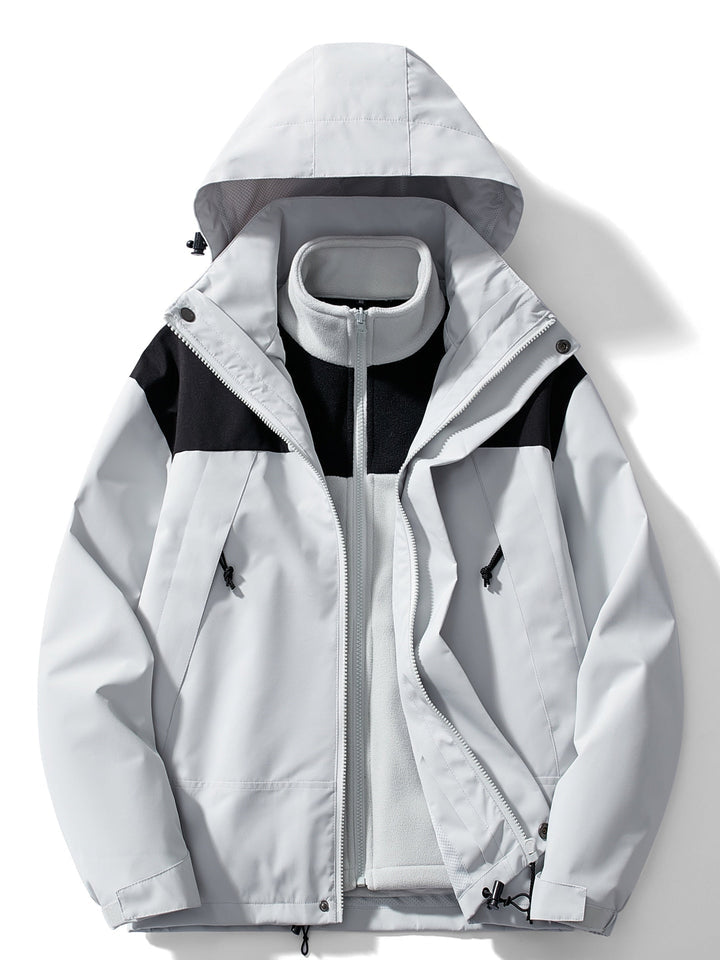 Women's 3-in-1 Waterproof Windproof Outdoor Jacket with Removable Fleece Liner 3