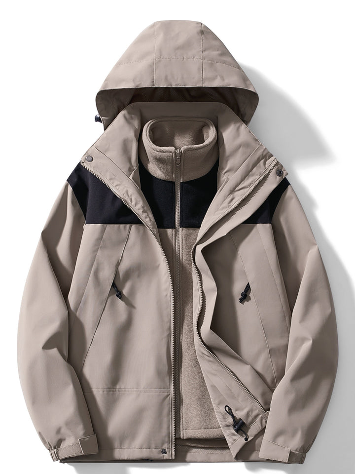 Women's 3-in-1 Waterproof Windproof Outdoor Jacket with Removable Fleece Liner 4
