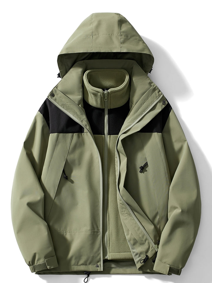 Women's 3-in-1 Waterproof Windproof Outdoor Jacket with Removable Fleece Liner 1