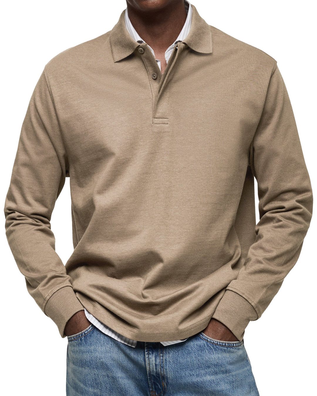 Luxury Long Sleeve Polo Shirt for Men - Soft, Breathable Casual Style 8