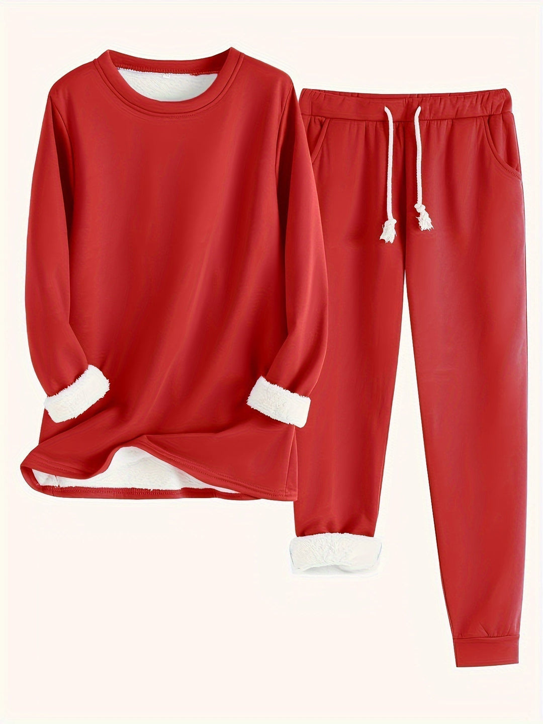 Women's Cozy Fleece-Lined Lounge Set, Super Soft Two-Piece Loungewear 9