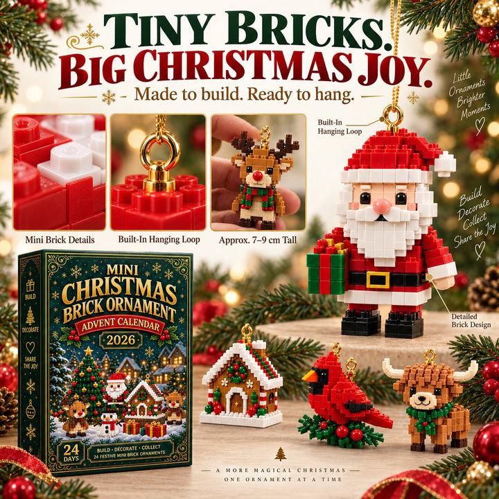 Mini Brick Advent Calendar with 24 Christmas Building Sets to Build & Hang 2