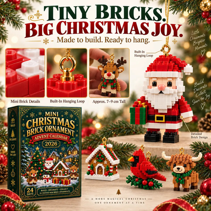Christmas Building Block Advent Calendar with 24 Hanging Mini Ornaments 6