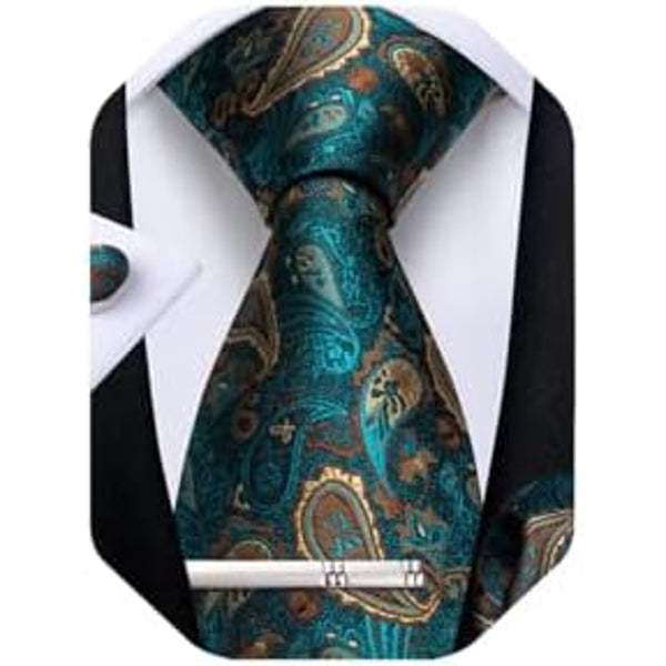 Men's Paisley Formal Tie Set - Refined Wedding & Event Accessories 29