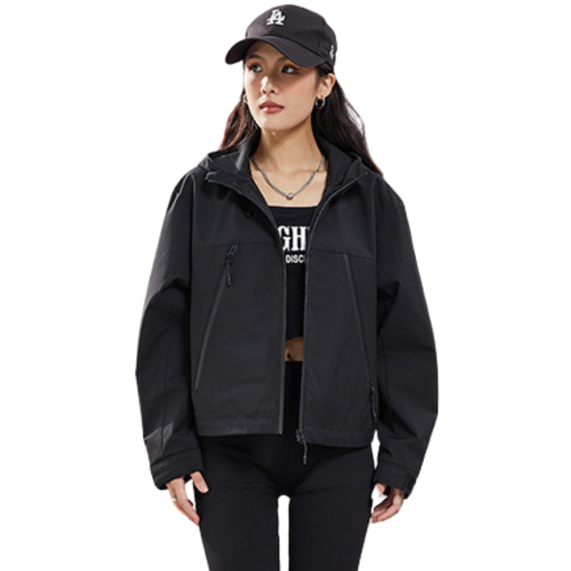Women's Waterproof Breathable Rain Jacket - Short - Adjustable Hem 15