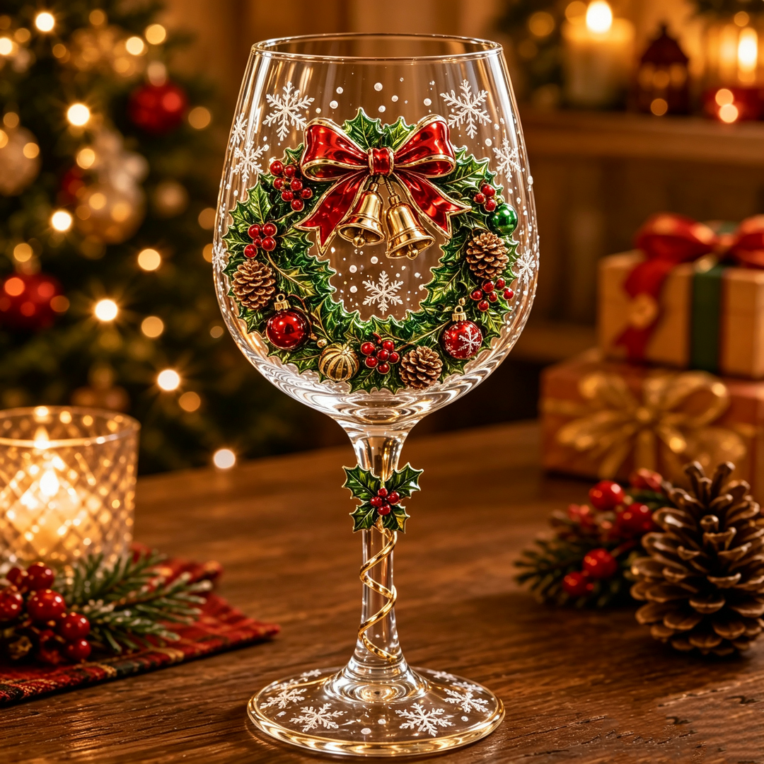 3D Christmas Wine Glasses – Festive Sipping with Holiday Charm 5
