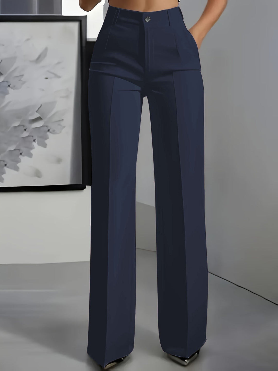 High-Waisted Stretch Woven Pants 1