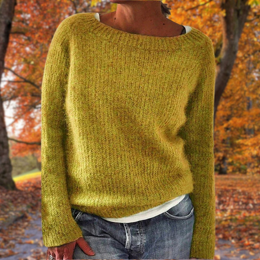 Women's Classic Merino Wool Sweater, Elegant Warm Knit for Fall and Winter 1