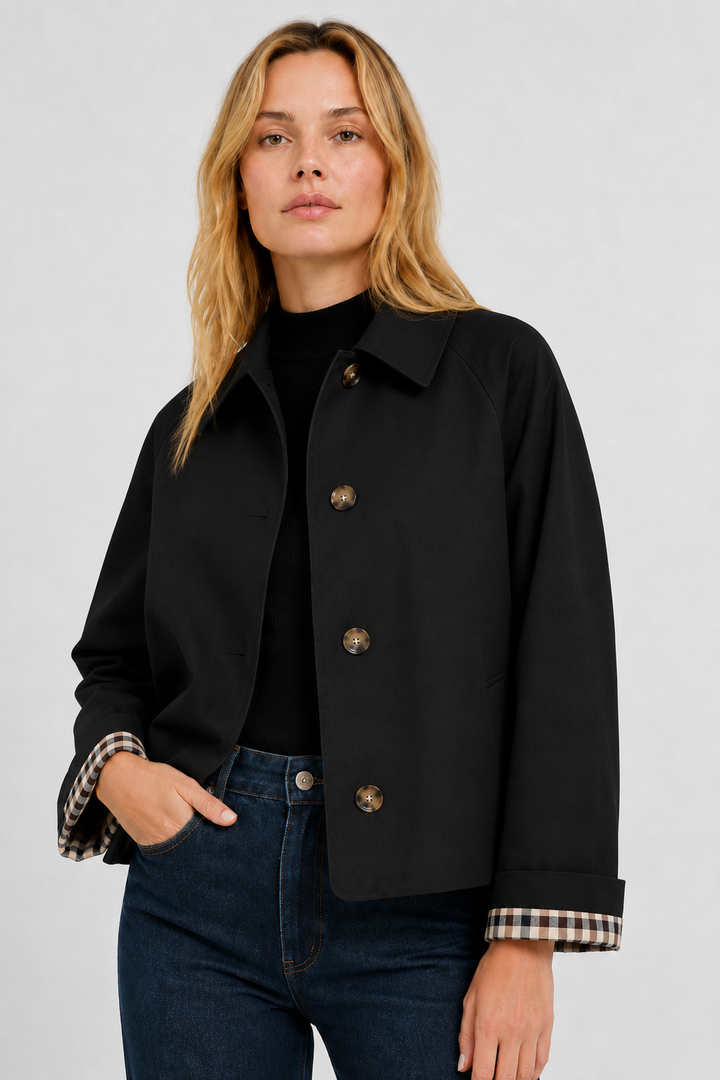 Women's Lightweight Jacket with Relaxed Fit and Vichy Lining 19
