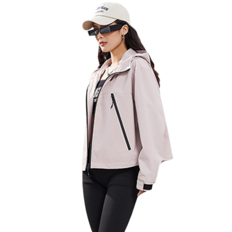 Women's Waterproof Breathable Rain Jacket - Short - Adjustable Hem 11