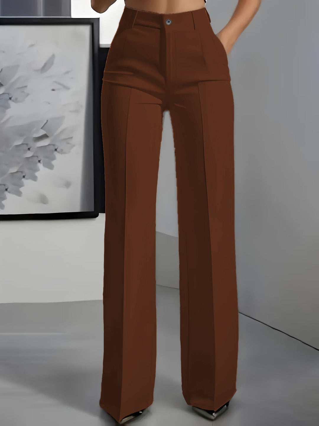 High-Waisted Stretch Woven Pants 6