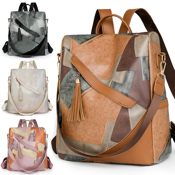 Checkered Anti-Theft Backpack with Multiple Pockets 1