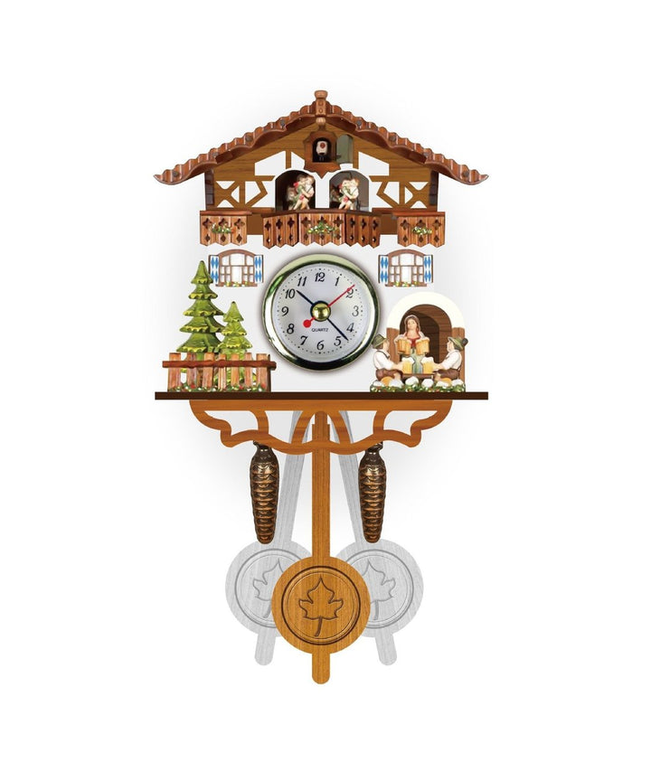 Traditional Wooden Cuckoo Clock in Chalet Design with Music, Pendulum and Night Shutoff 2