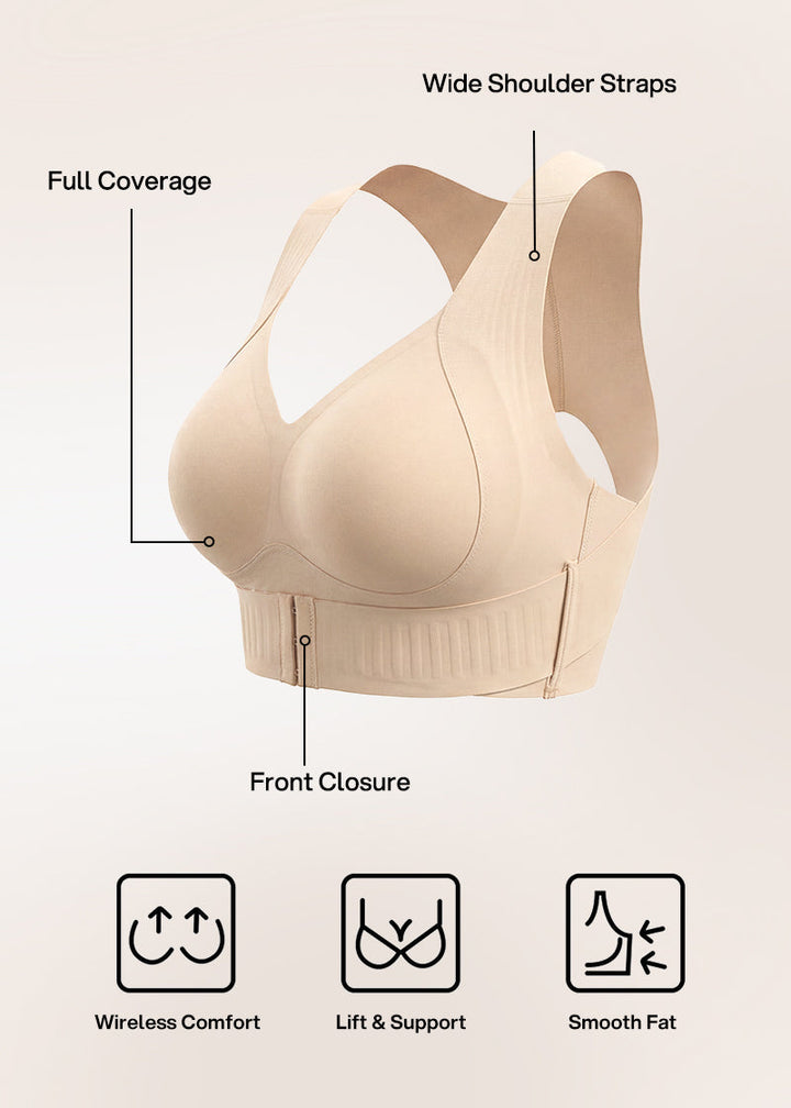 Wireless Seamless Support Bra with Wide Straps and Breathable Stretch Fabric 17