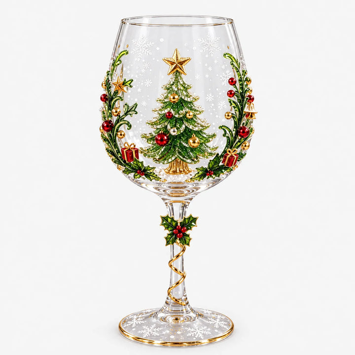 3D Christmas Glassware, Holiday Table Decor Accents