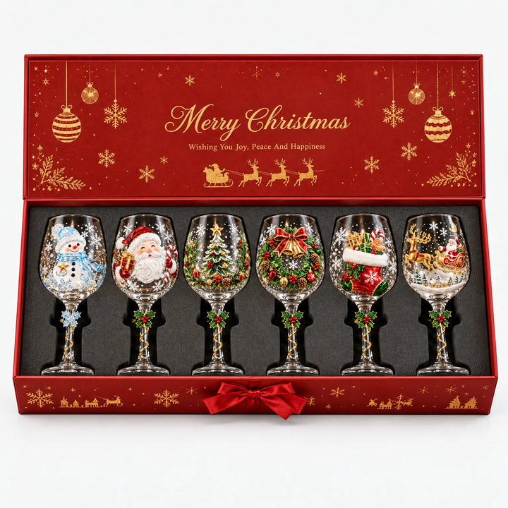 3D Christmas Glassware, Holiday Table Decor Accents