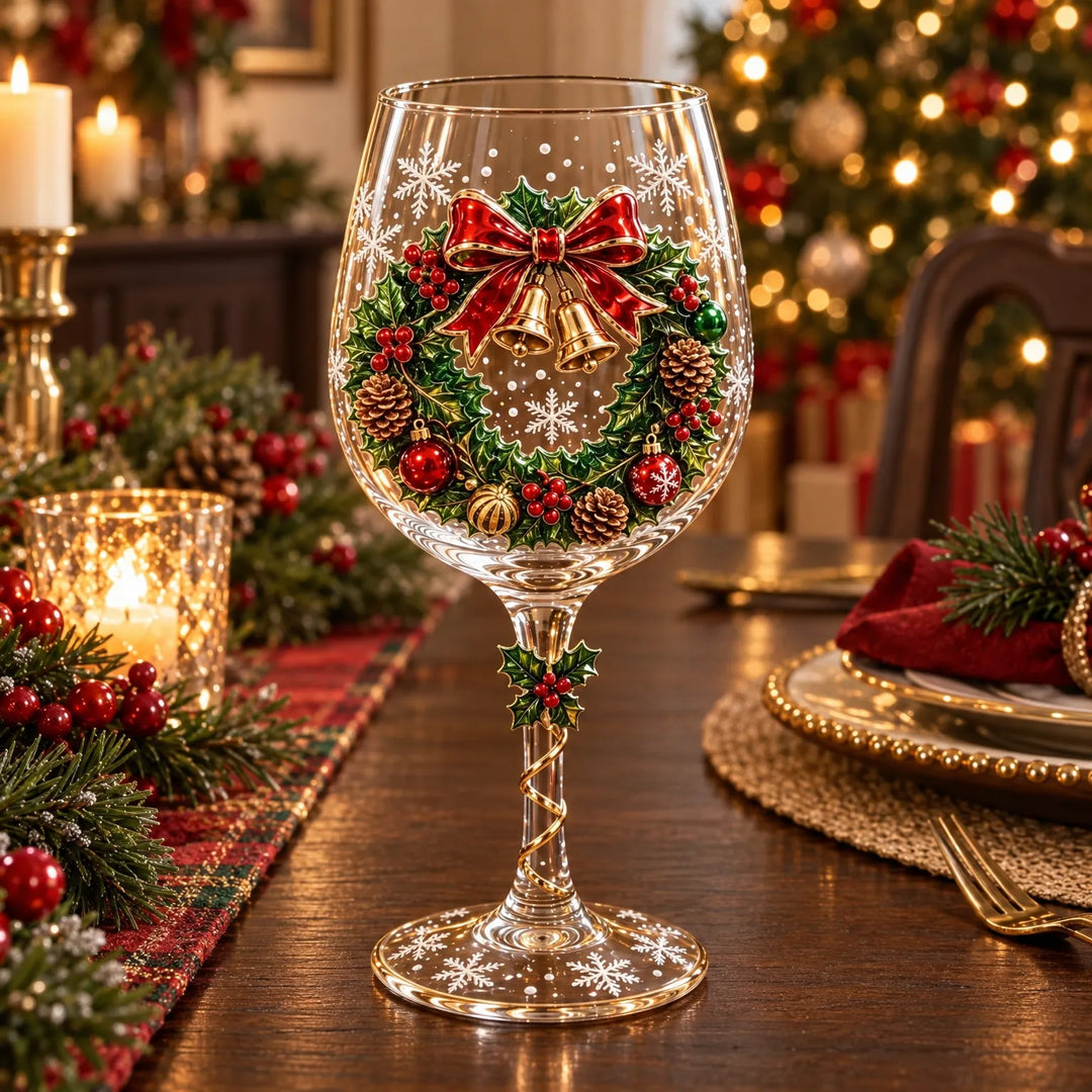 3D Christmas Wine Glasses – Festive Sipping with Holiday Charm