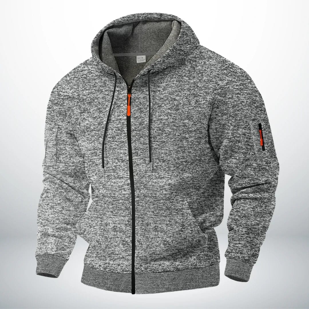 Men's Zip-Up Hoodie with Hood and Zippered Sleeve Pocket 3