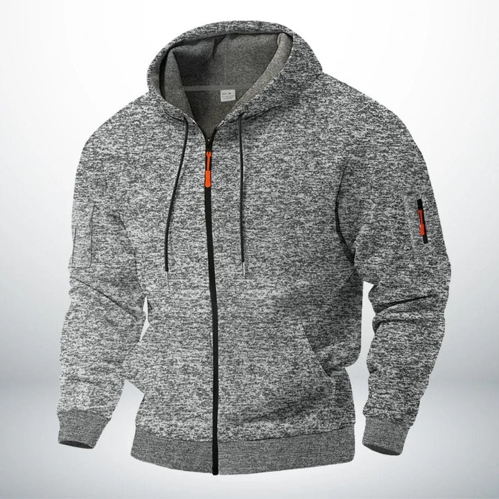 Men's Zip-Up Hoodie with Hood and Zippered Sleeve Pocket 3
