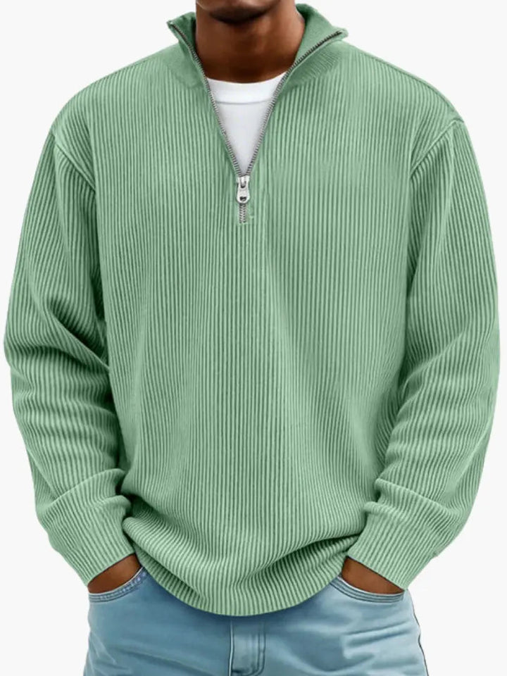 Quarter-Zip Knit Sweater with Relaxed Fit and Zip Collar 3