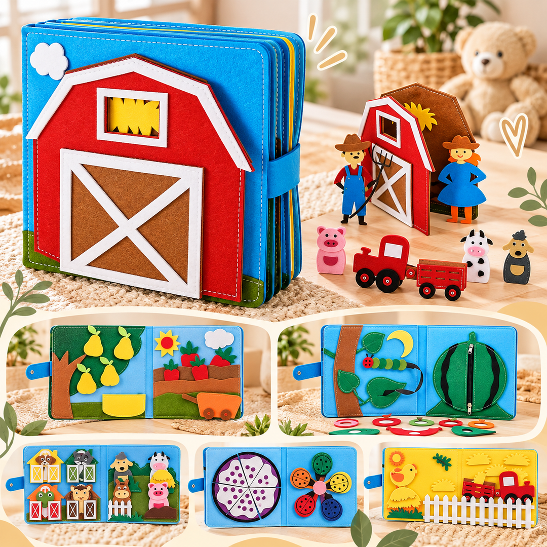Montessori Felt Busy Board Activity Book for Toddlers, Travel Size 4