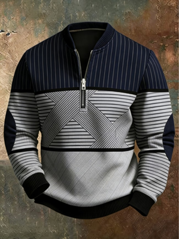 Stylish Men's Sweater with Half-Zip 1