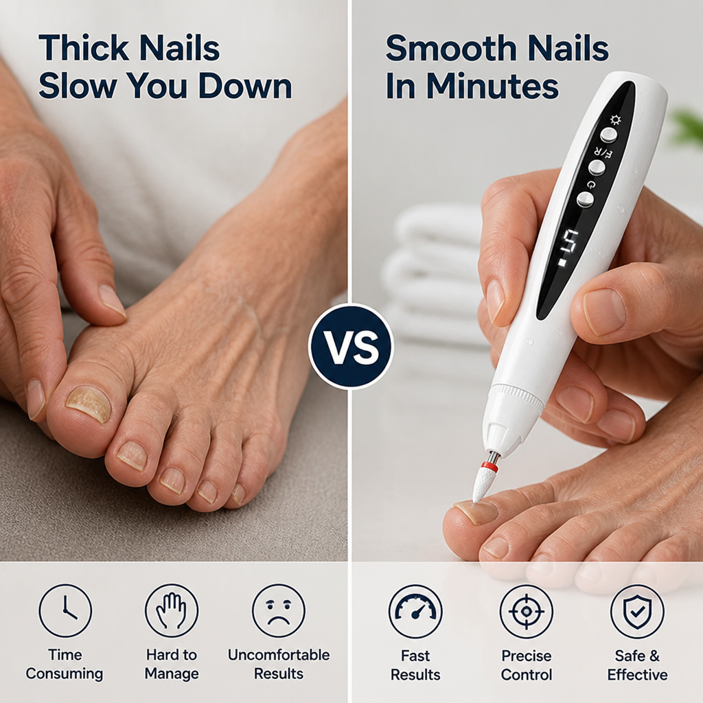 2-in-1 Nail Drill & UV Gel Lamp for Thick Nails, Salon Finish 3