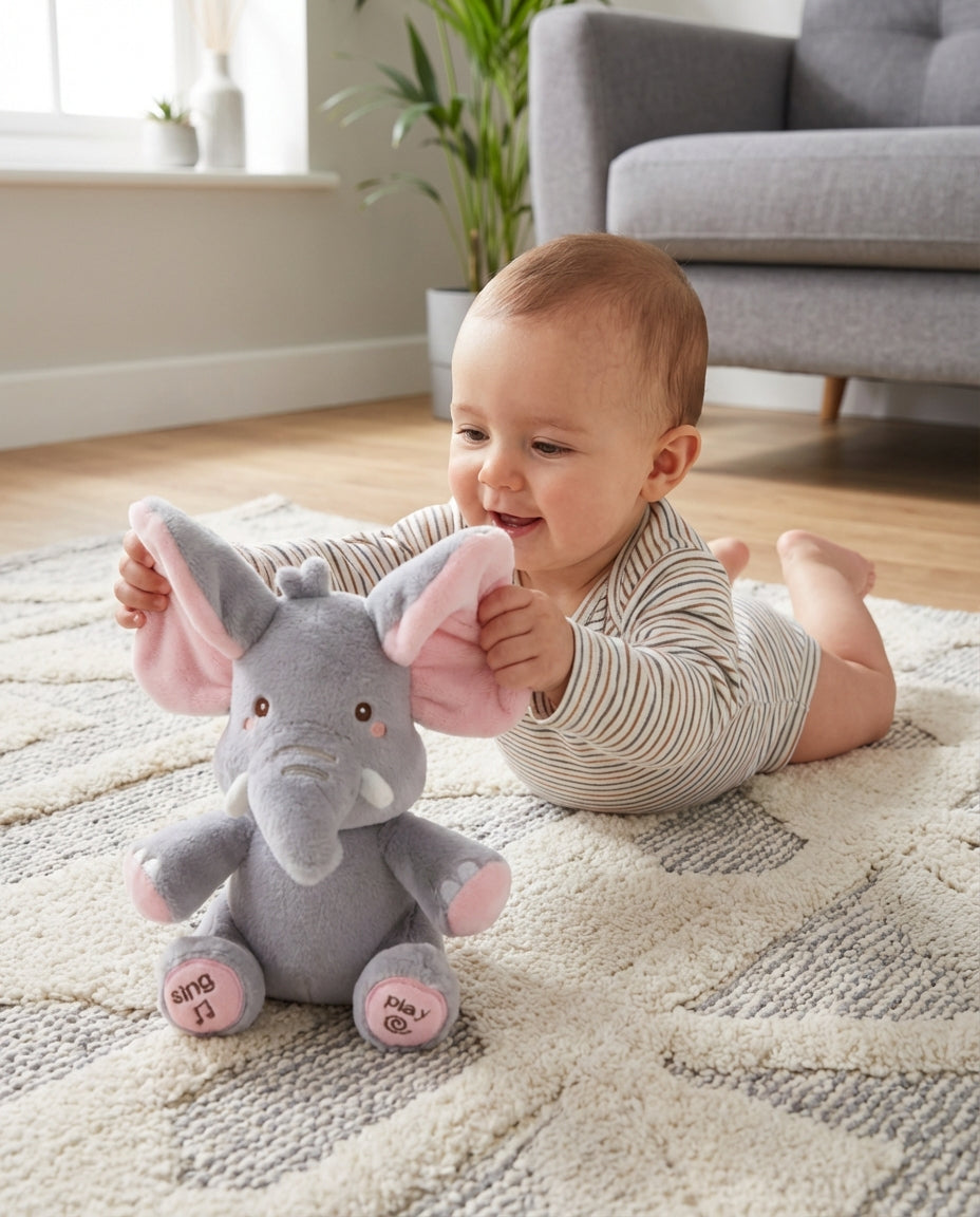 PeekaBuddy – The Giggle Elephant Interactive Peekaboo Plush 4