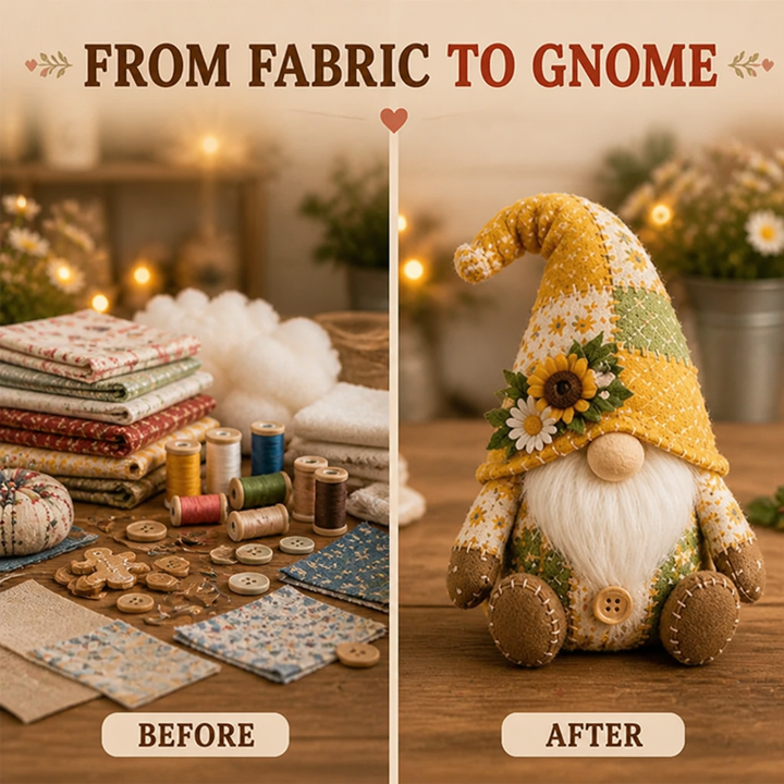DIY Patchwork Gnome Sewing Kit for Beginners with Pre-Cut Fabric 4