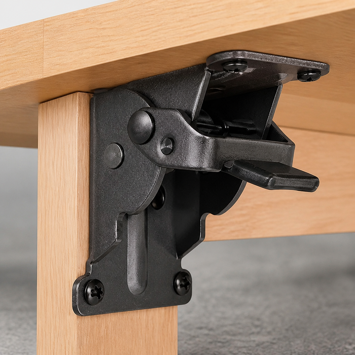 Heavy-Duty Folding Bracket, 500 lb Capacity, Self-Locking Steel, Space-Saving 4