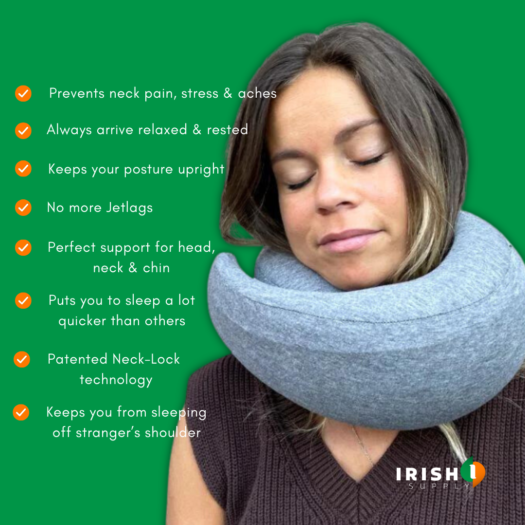 Front-Support Travel Neck Pillow with Memory Foam and Clasp for Sleeping on Planes 4