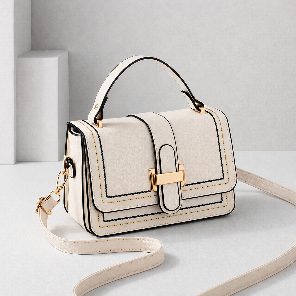 Structured Leather Shoulder Bag with Refined Silhouette 1