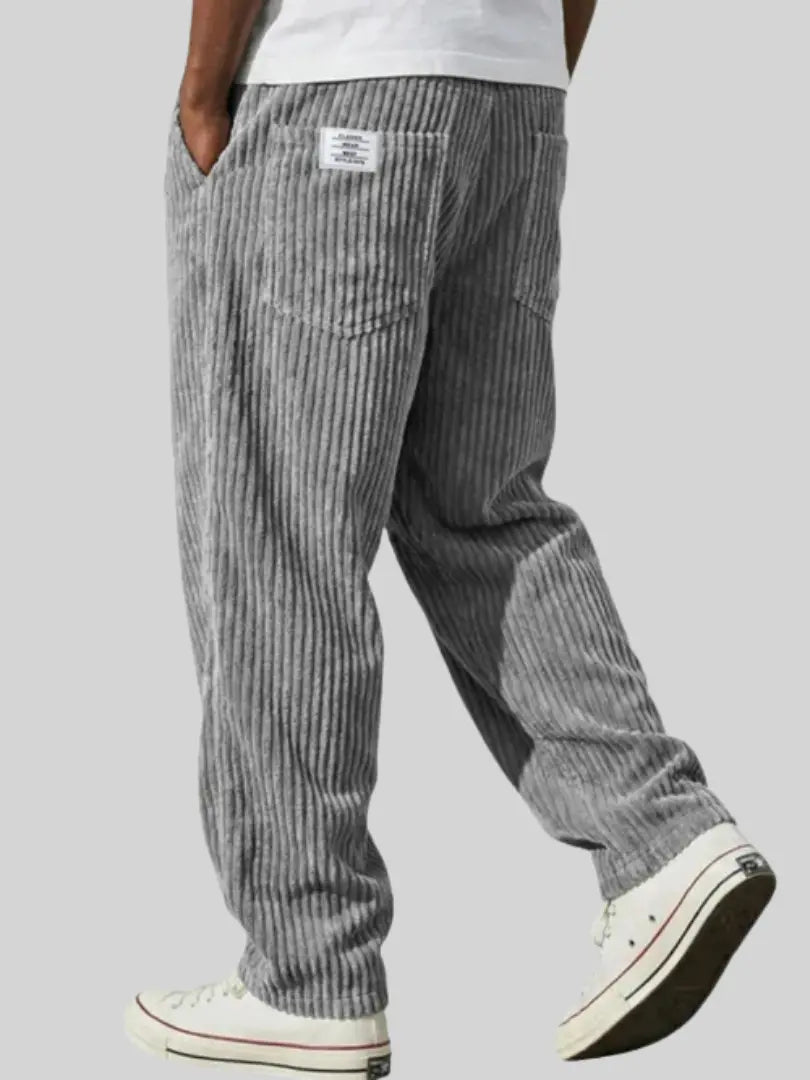Vintage Corduroy Pants with Relaxed Fit and Drawstring Waist 1