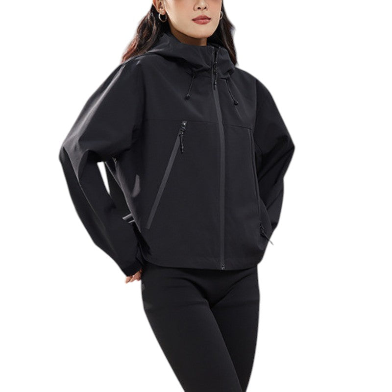 Women's Waterproof Breathable Rain Jacket - Short - Adjustable Hem 17