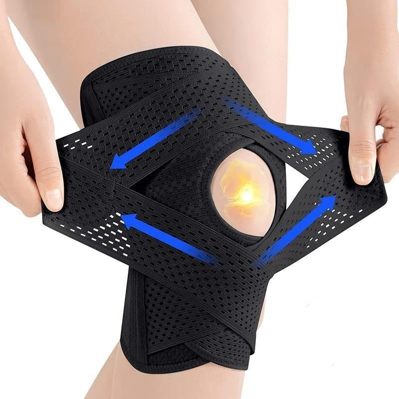 Knee Support Wrap with Adjustable Compression System 1
