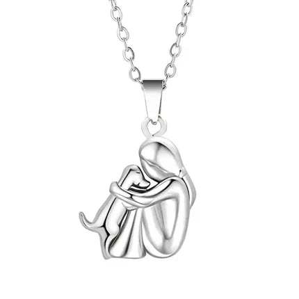 Forever in Your Heart Dog Hug Pendant Necklace 4