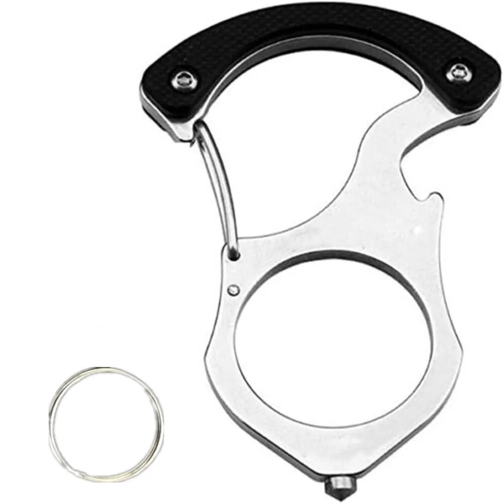 Stainless Steel Car Key Fob Organizer with Carabiner - Keychain Self-Defense Tool 6