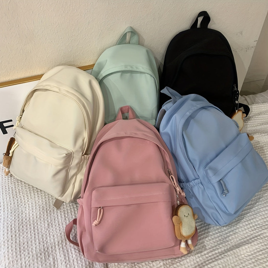 Women's Lightweight Nylon School Backpack in Pastel Colors 8
