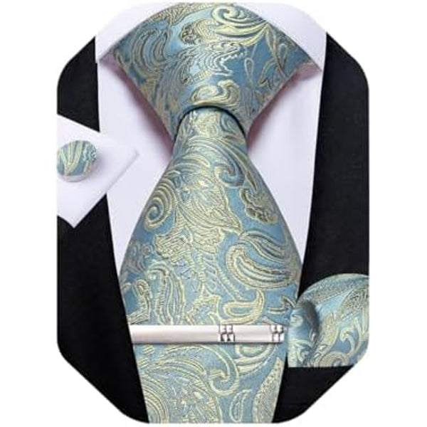 Men's Paisley Formal Tie Set - Refined Wedding & Event Accessories 65