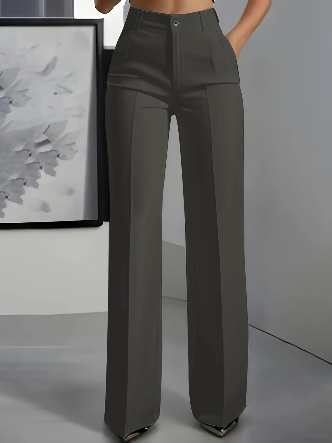 High-Waisted Stretch Woven Pants 3