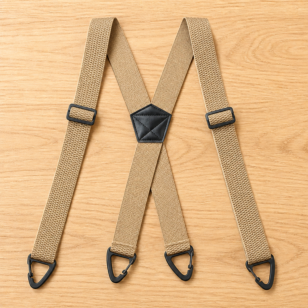 Men's Heavy-Duty Elastic Suspenders, 1.5 Inch Wide with Metal Clips, X or Y Back 16