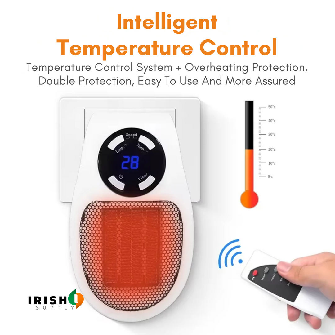 Compact Ceramic Space Heater with Remote, Quiet and Energy Efficient 4