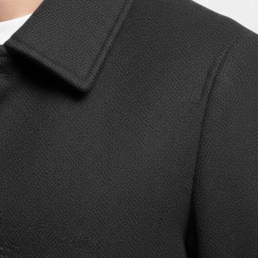 Men's Long Coat with Notch Lapel, Single Button Closure, Modern Slim Fit 7