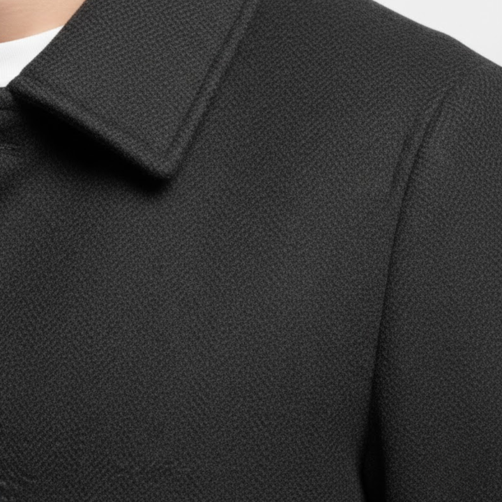 Men's Long Coat with Notch Lapel, Single Button Closure, Modern Slim Fit 7