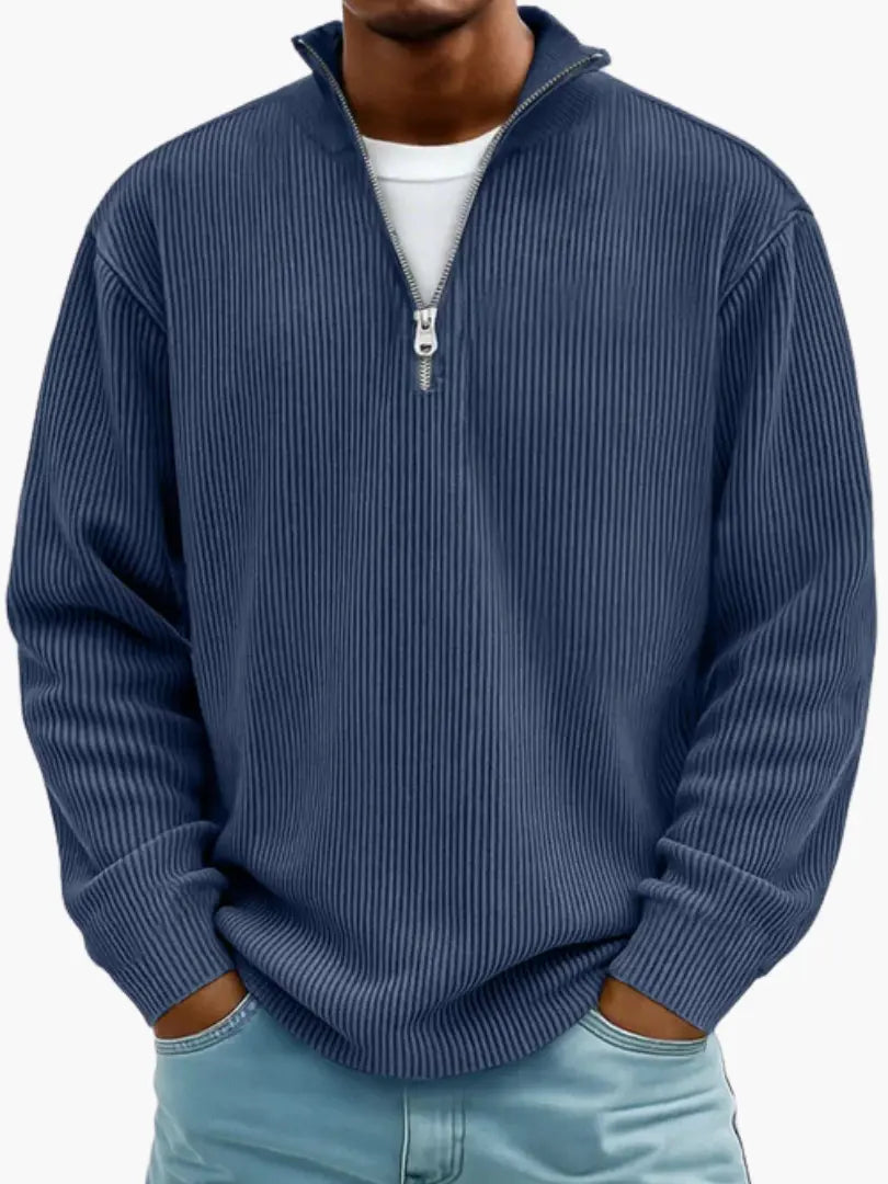 Quarter-Zip Knit Sweater with Relaxed Fit and Zip Collar 5