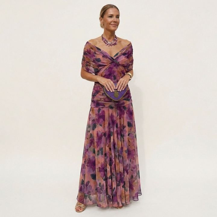 Women's Long Elegant Flowy Dress – V-Neck Sophisticated Design 4